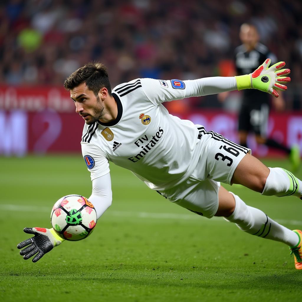 Thibaut Courtois in action for Real Madrid