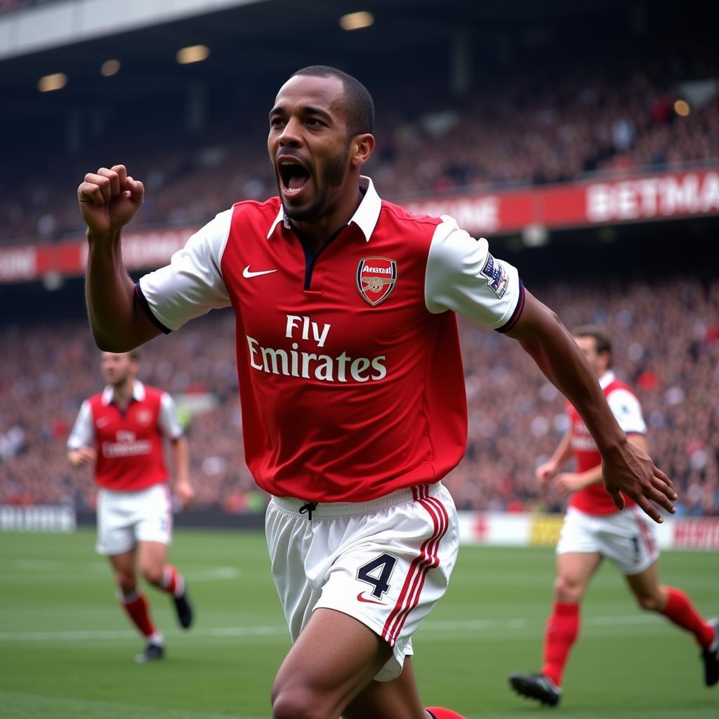 Thierry Henry celebrating a goal for Arsenal