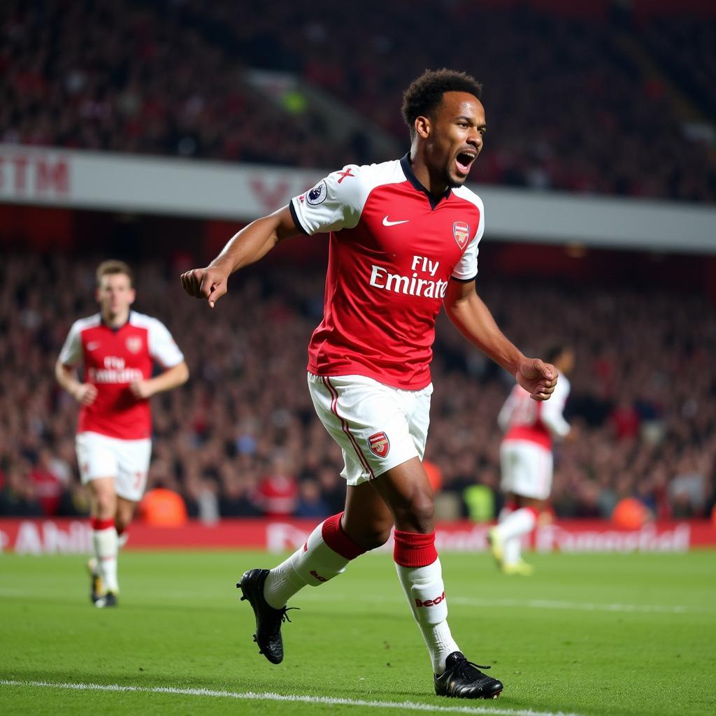 Thierry Henry celebrates a goal for Arsenal