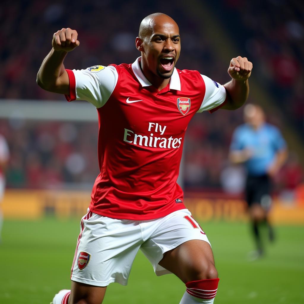 Thierry Henry celebrating a goal for Arsenal