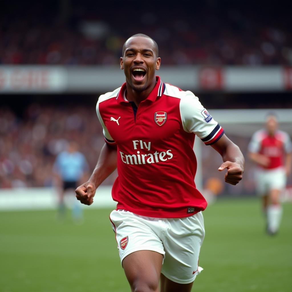 Thierry Henry in his iconic Arsenal kit.