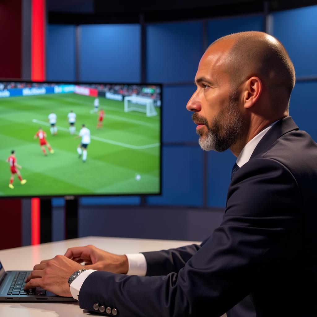 Thierry Henry analyzing Erling Haaland's performance.