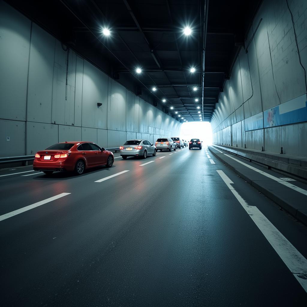 Traffic flowing smoothly through the Thu Thiem Tunnel