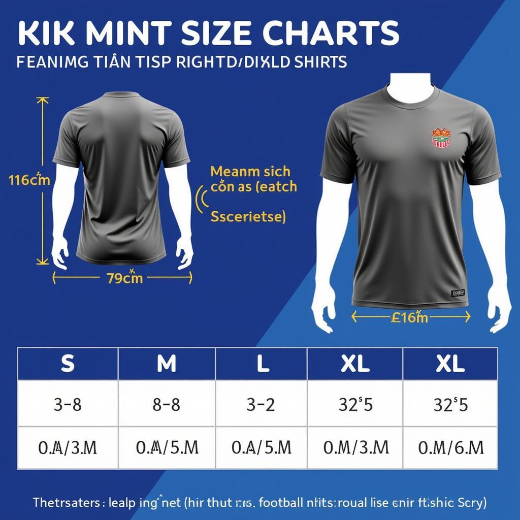 Thuy Van Football Shirt Size Chart