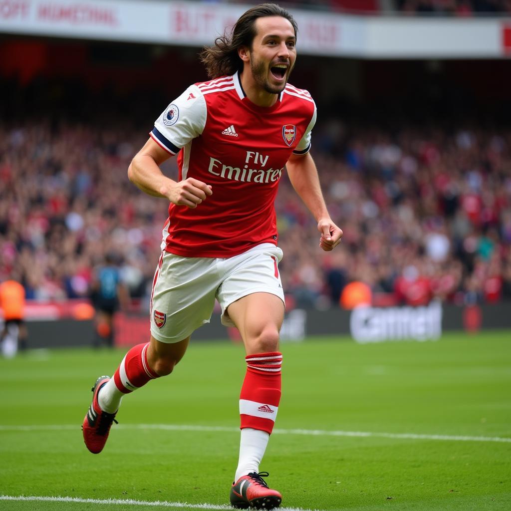 Tomas Rosicky celebrating a goal for Arsenal