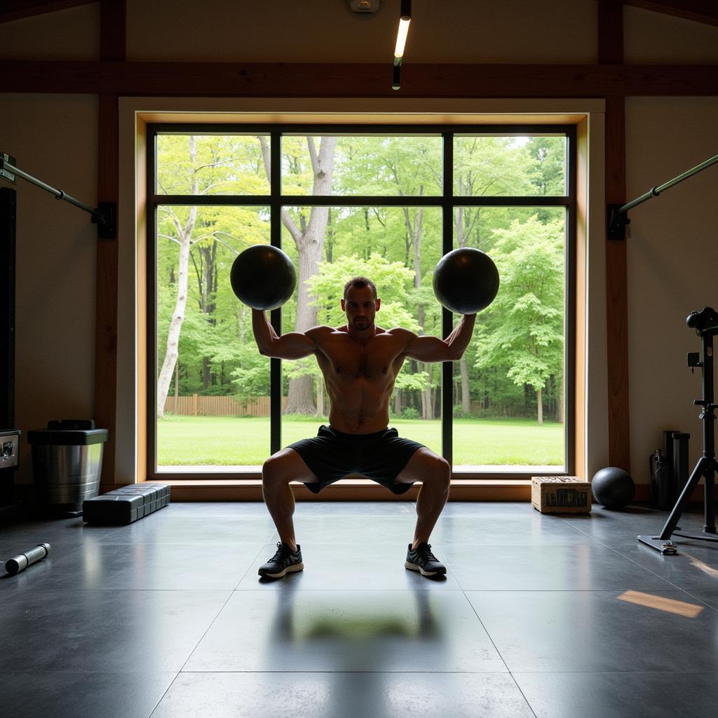 Erling Haaland training at home