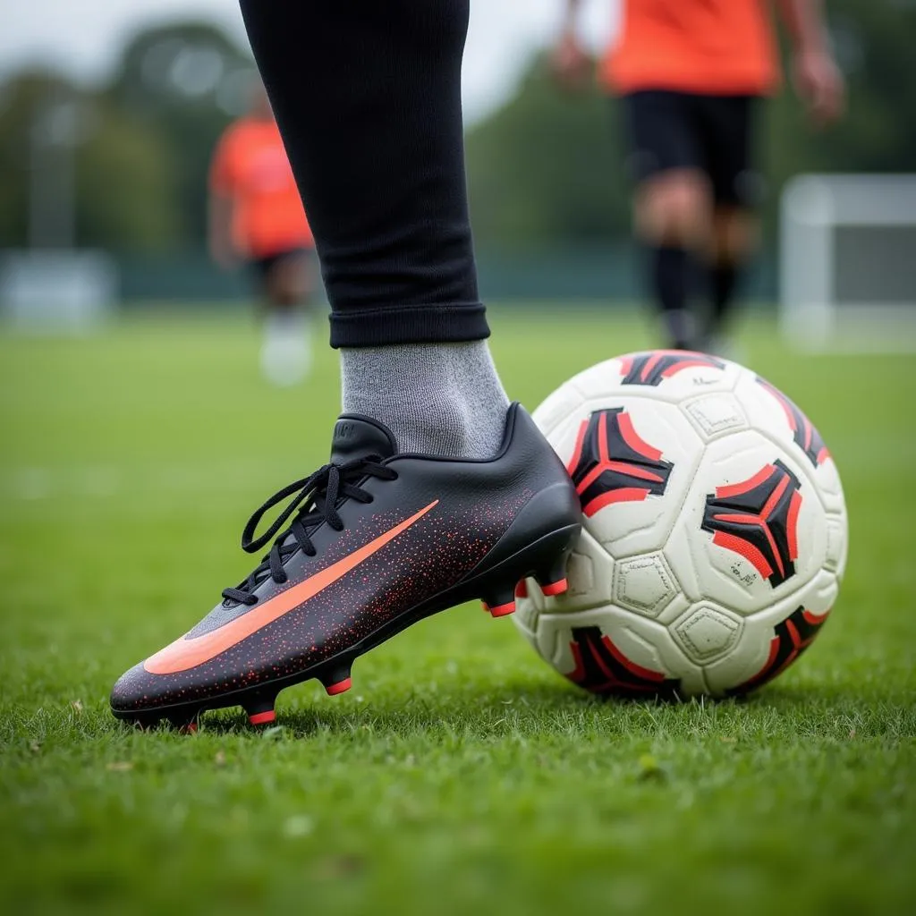 Intense training session on the football pitch