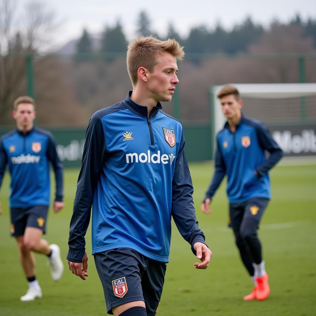 Erling Haaland training with Molde FK