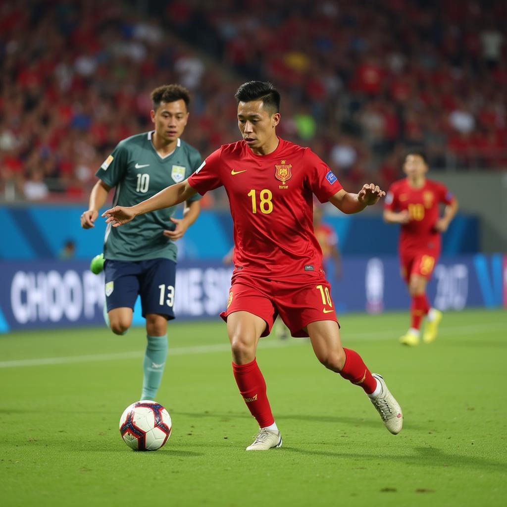 Trọng Đại in action for U23 Vietnam