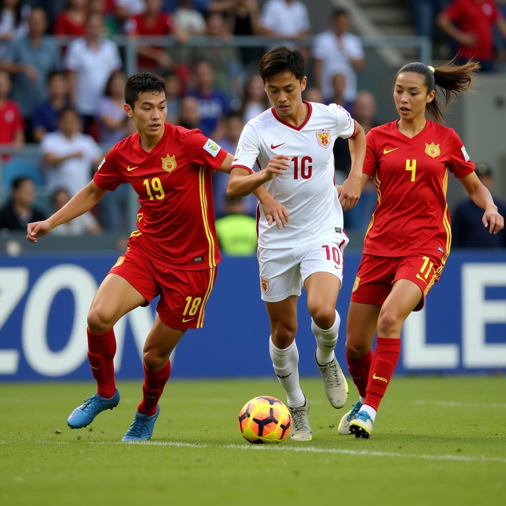 U15 Vietnam Team Competing in an International Friendly Match