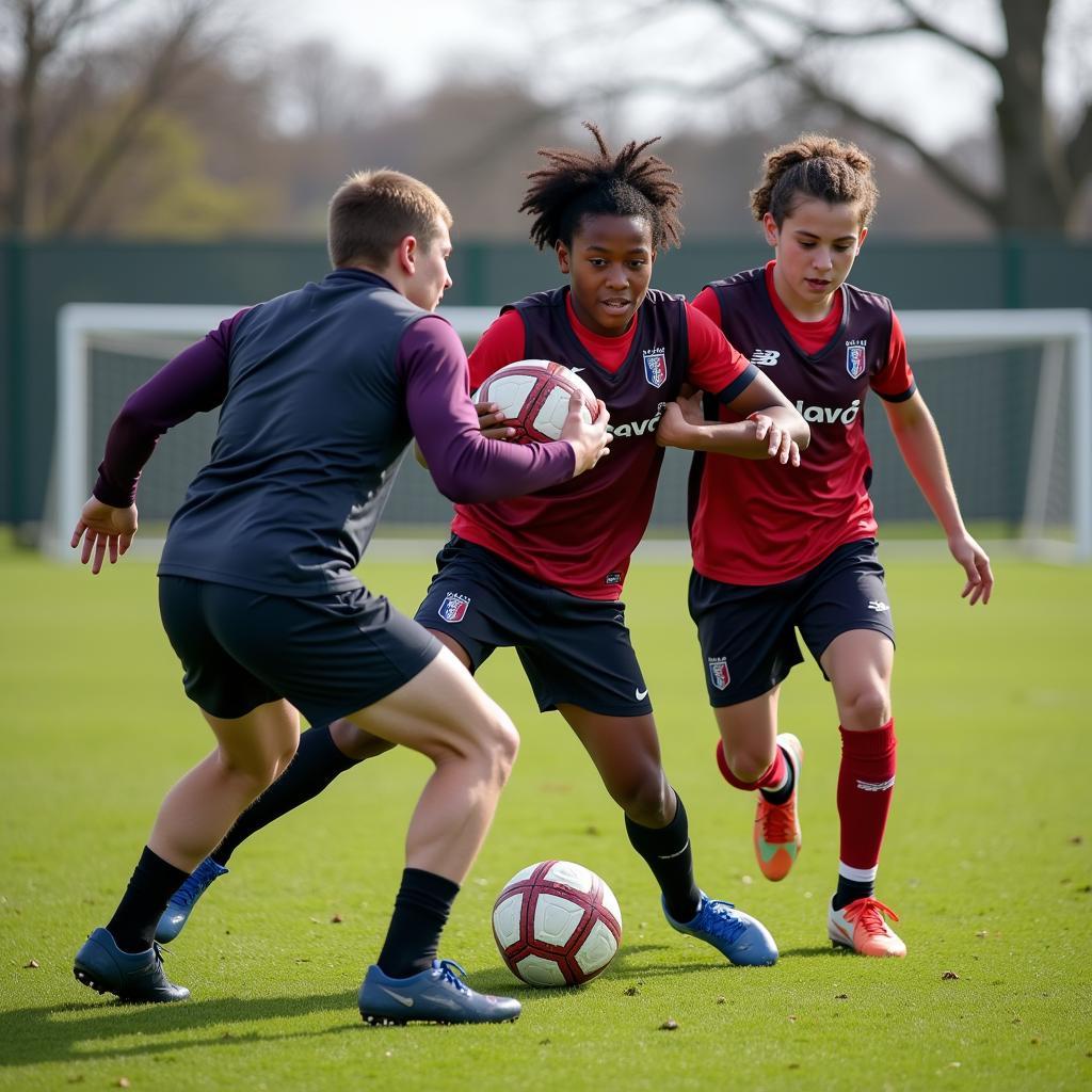 U22 Players in Intense Training Session