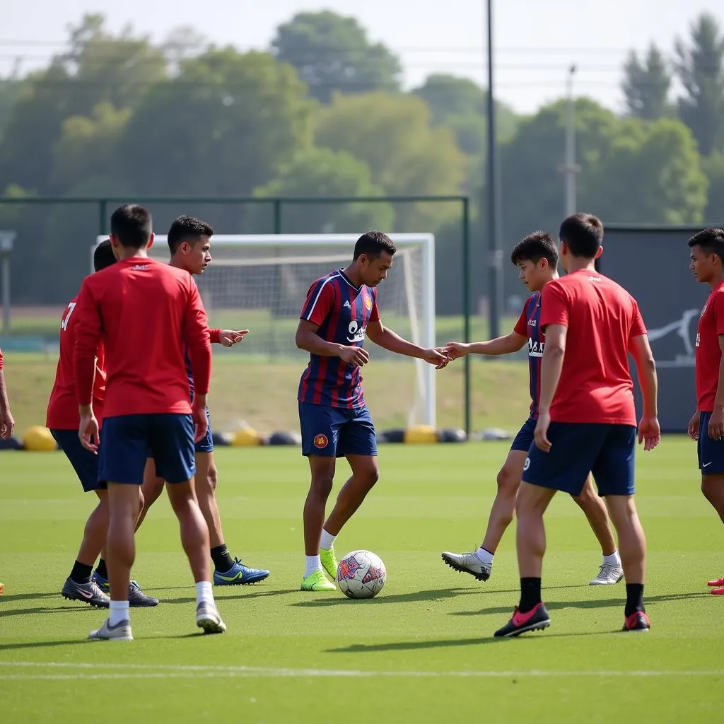 U22 Vietnam players during a training session