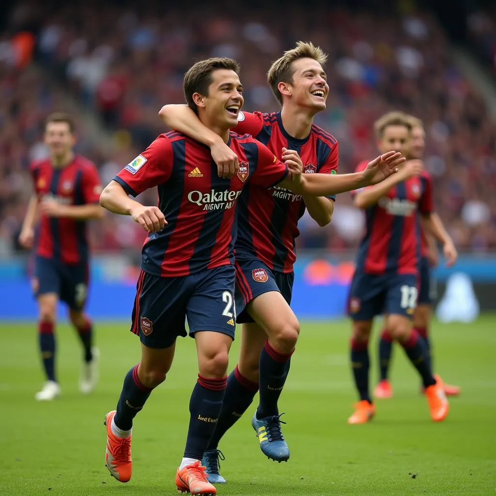 U23 player celebrating a goal