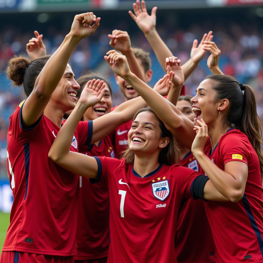 U23 Players Celebrate Victory