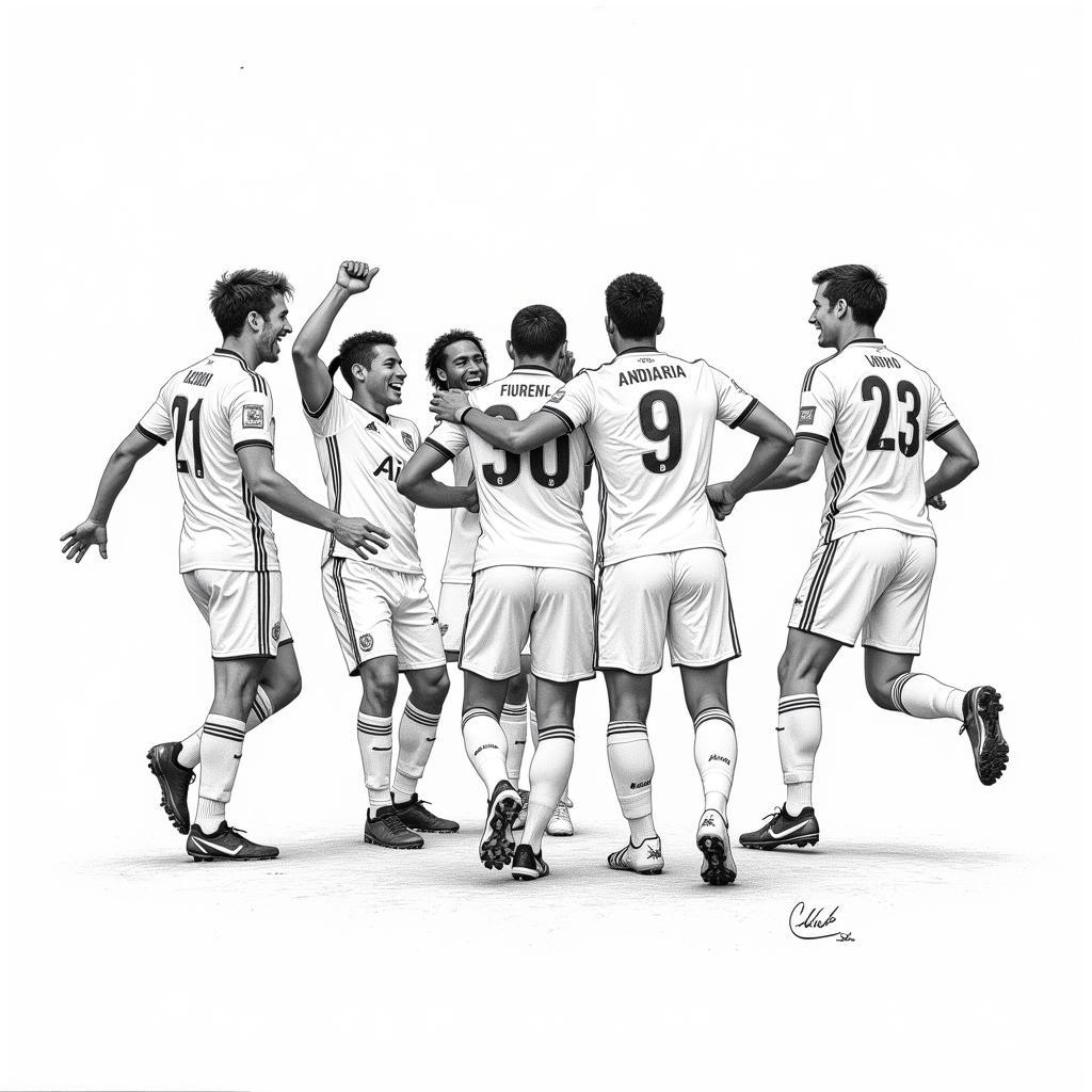 U23 Footballer Goal Celebration Sketch