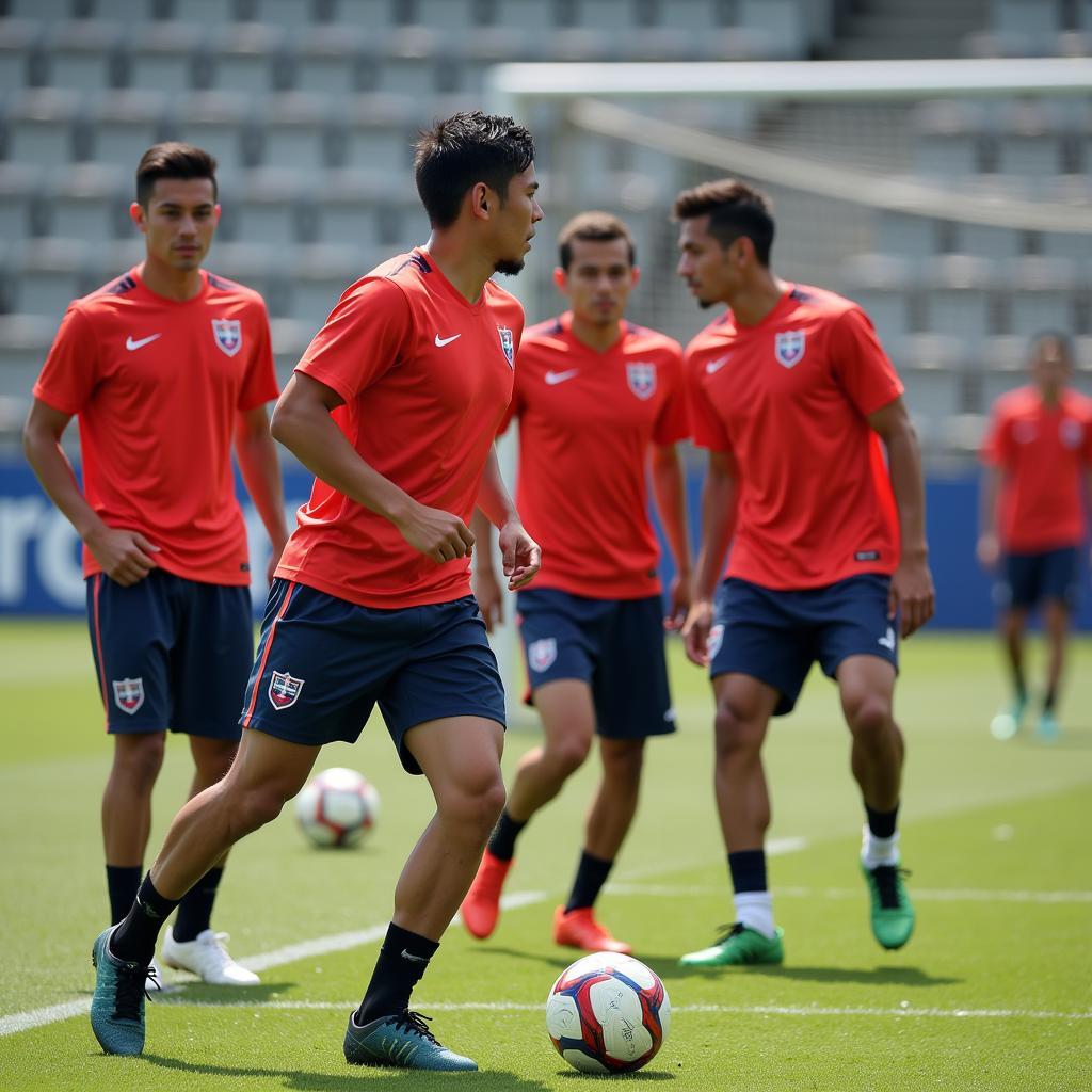 U23 Thailand players during a training session