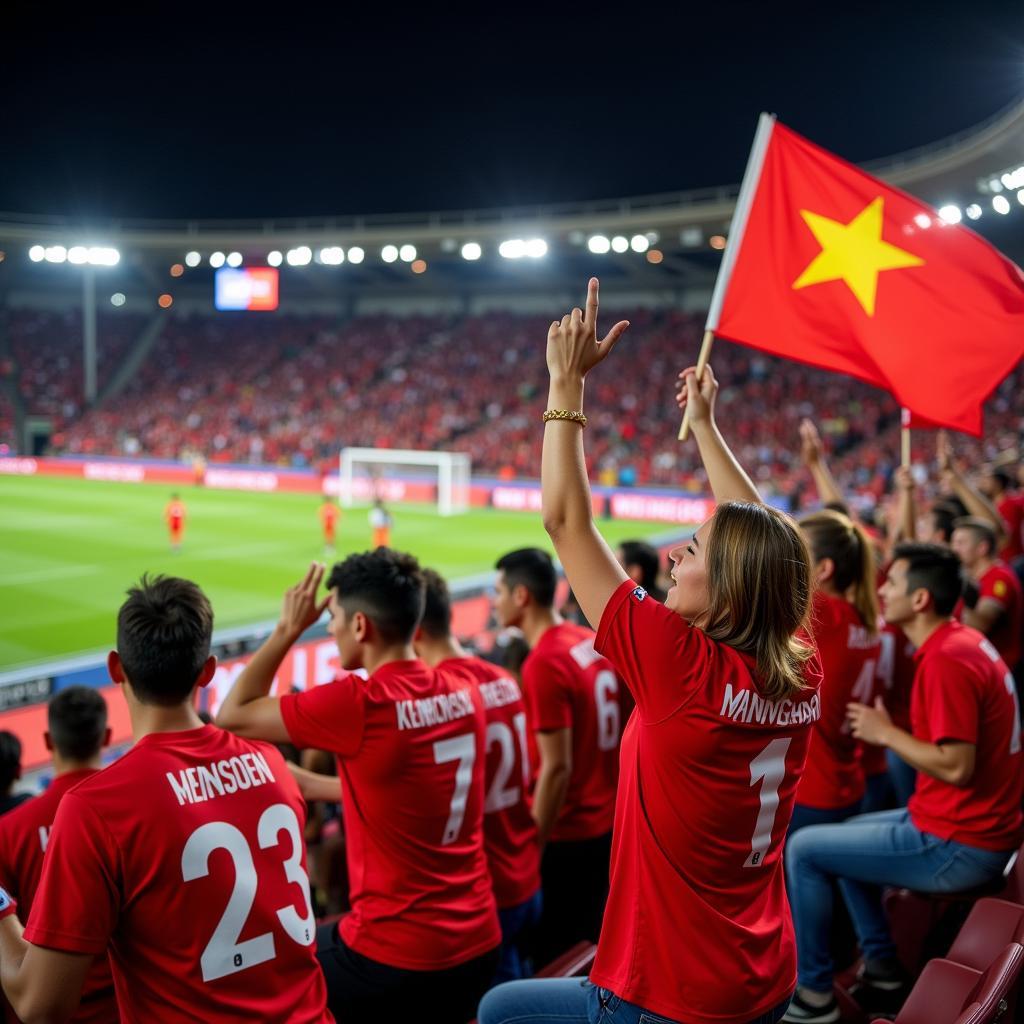 U23 Vietnam fans passionately cheering for their team