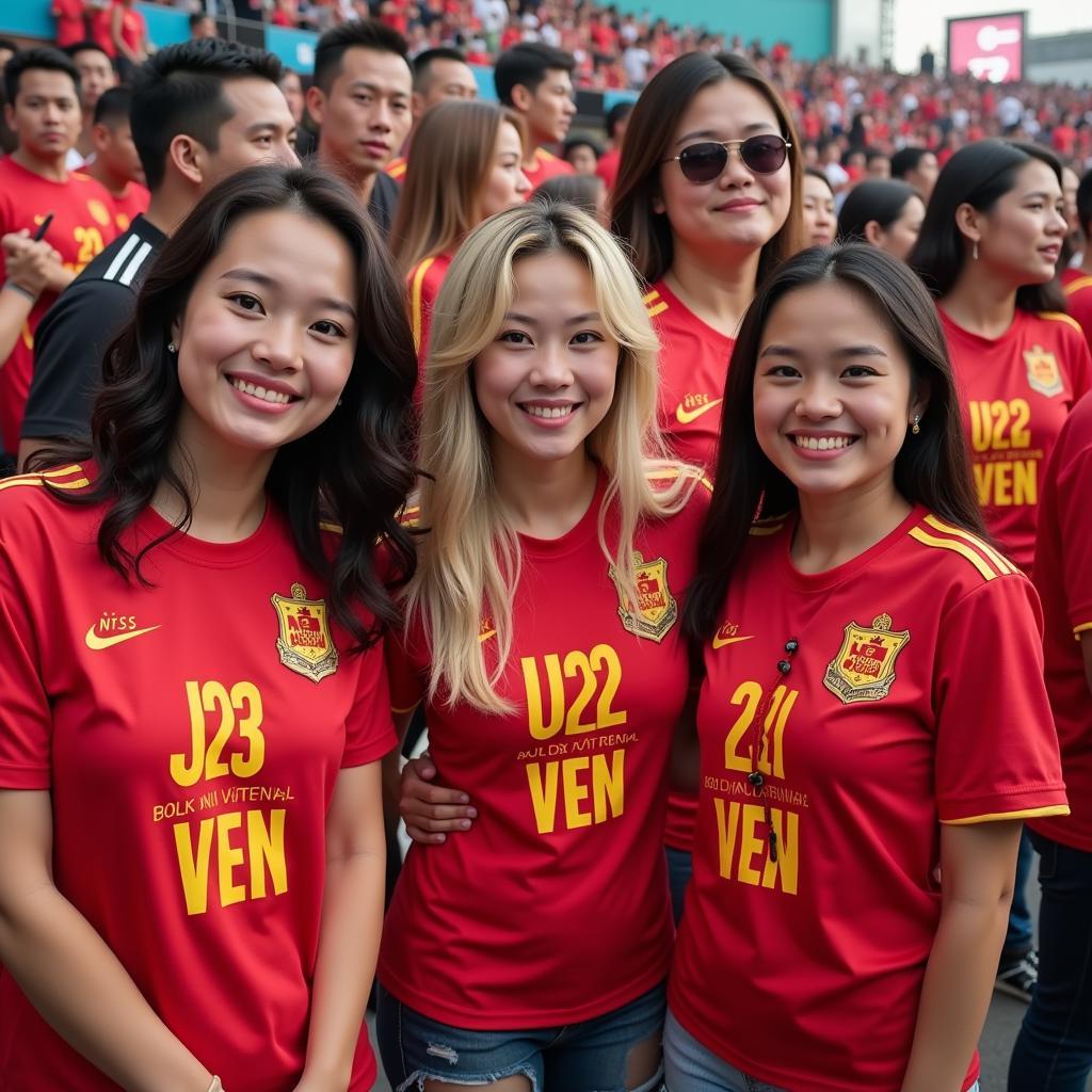 U23 Vietnam Fans Wearing Jerseys