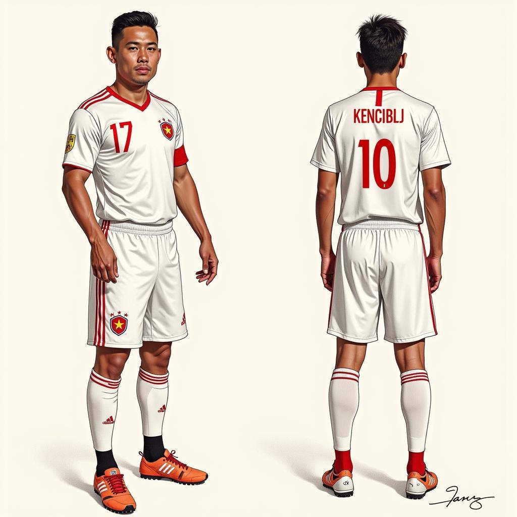 U23 Vietnam Player Detailed Drawing