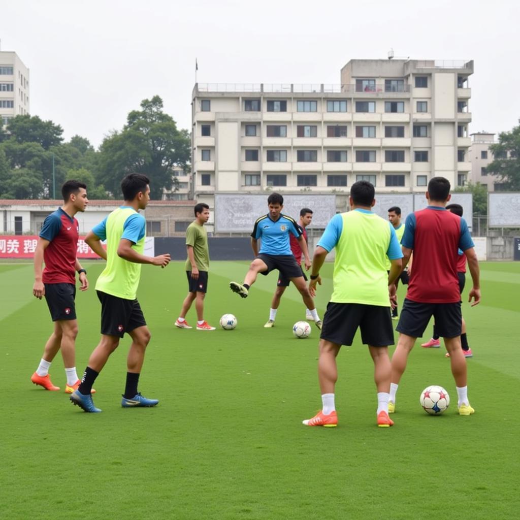 U23 Vietnam players during a training session