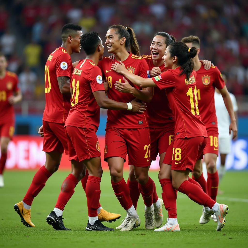 U23 Vietnam Team Celebrating a Goal