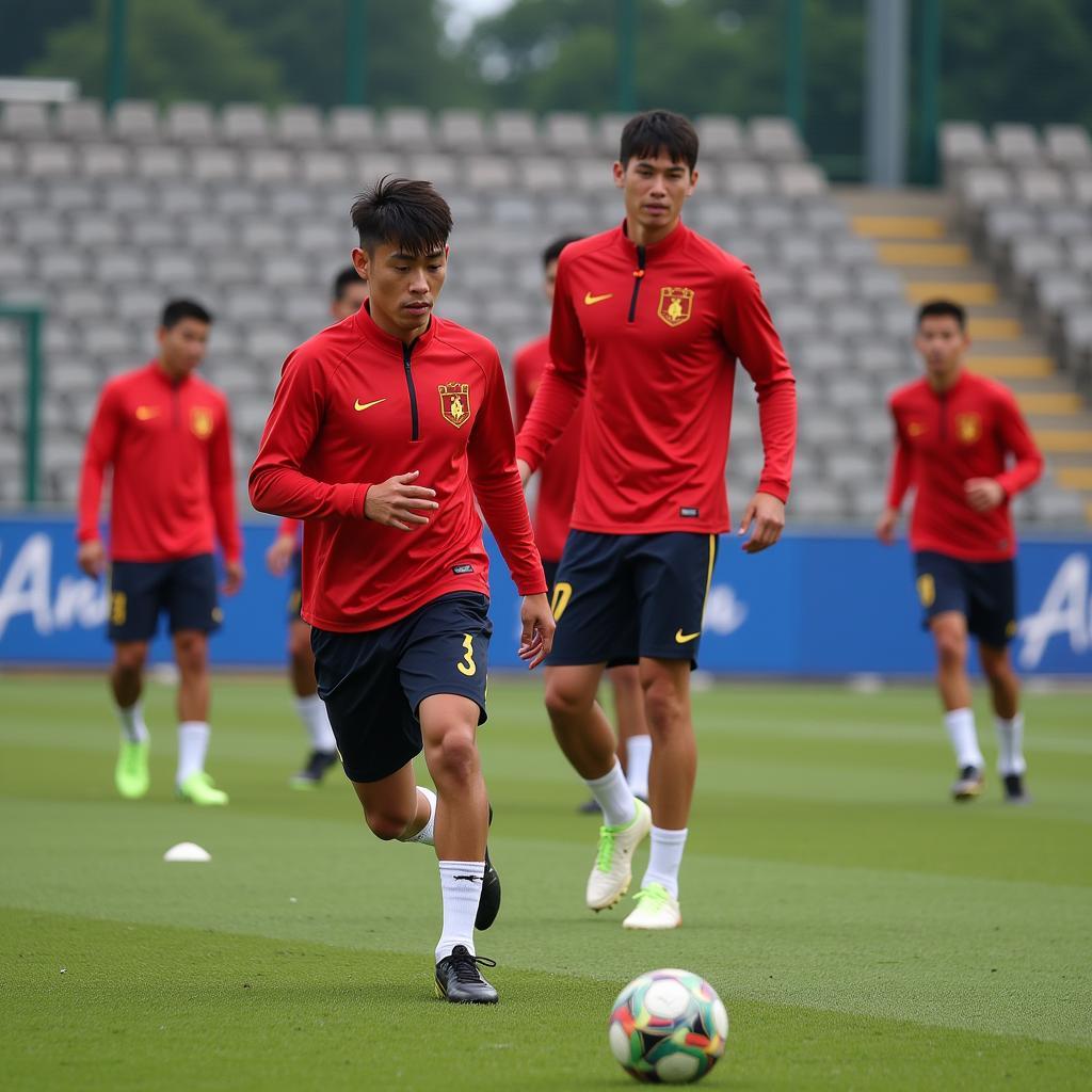 U23 Vietnam team during a training session