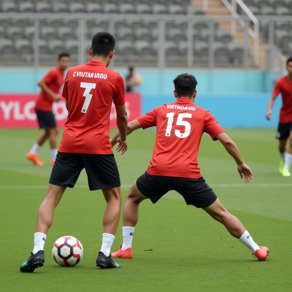 U23 Vietnam players during a training session