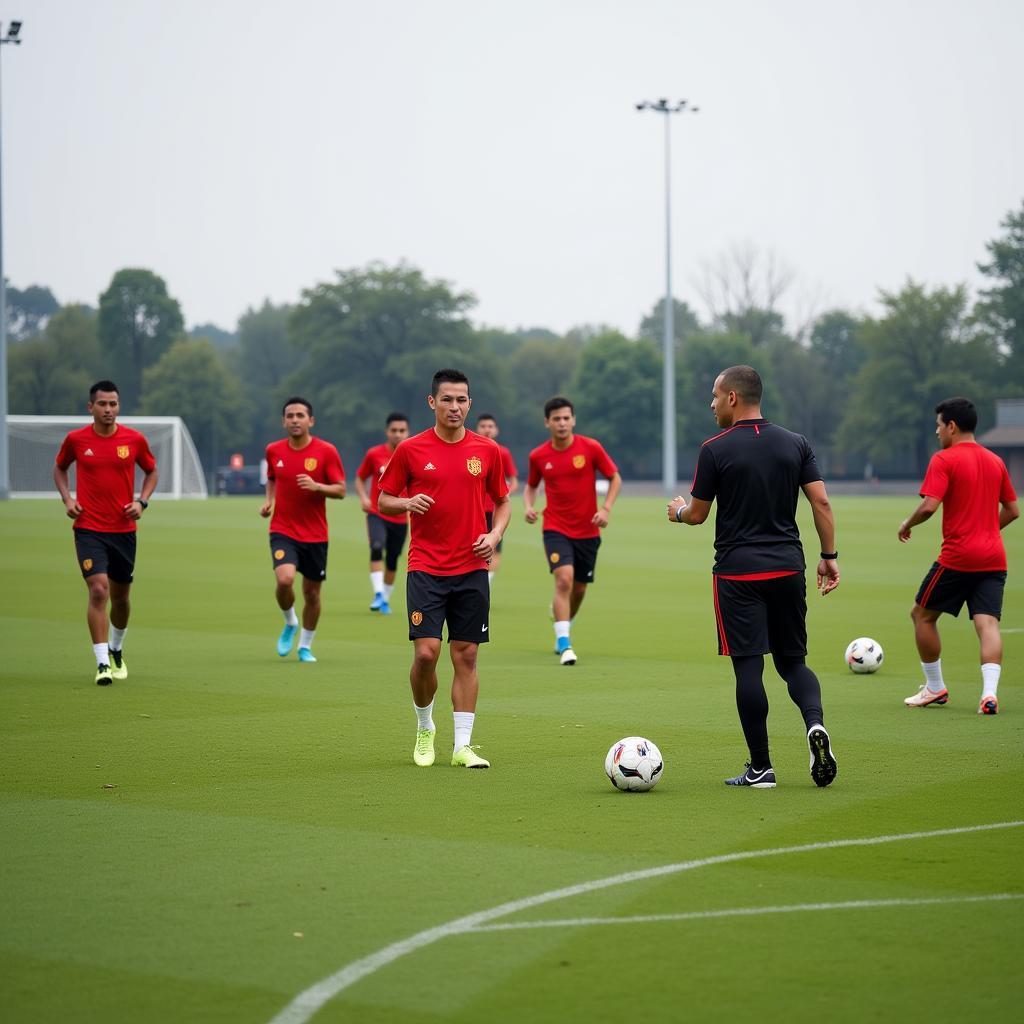 U23 Vietnam players participate in a rigorous training session