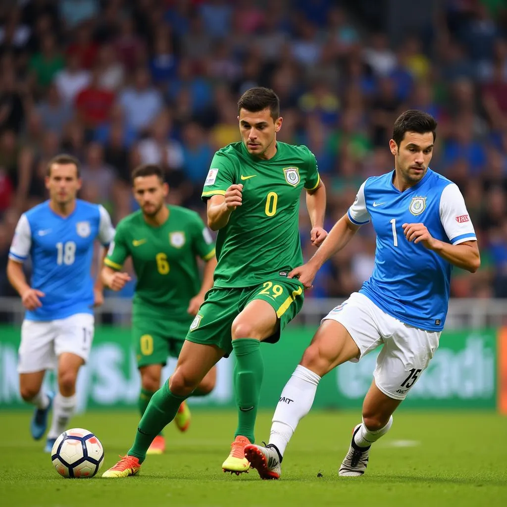 Uzbekistan Super League football match in action