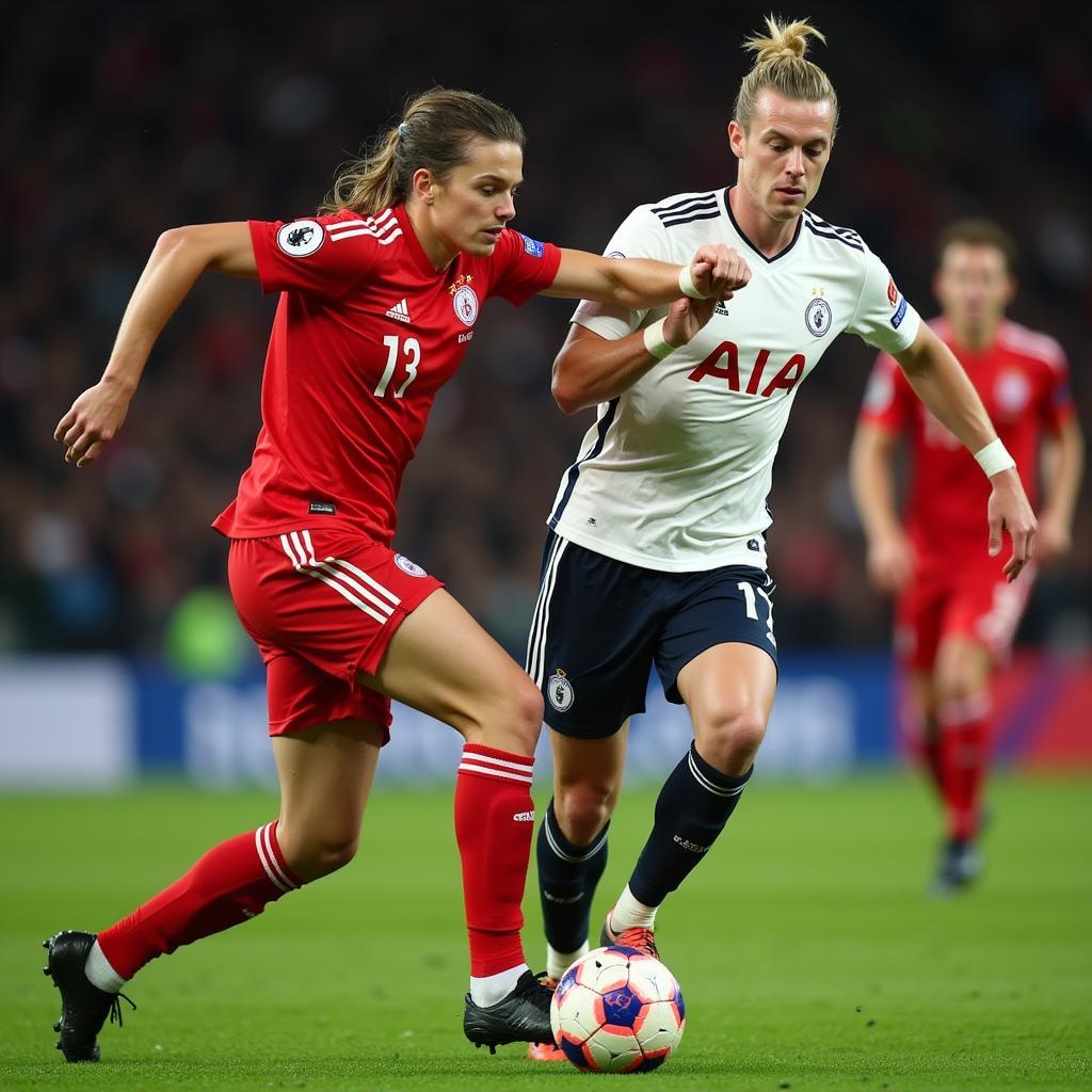 Van Dijk and Haaland facing off in a tense match