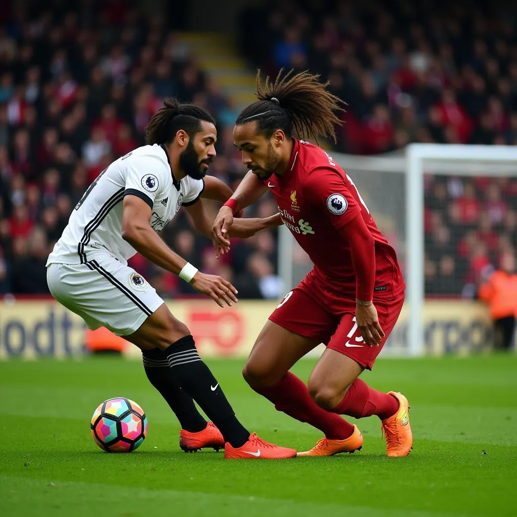 Van Dijk making a crucial tackle to deny a goal-scoring opportunity