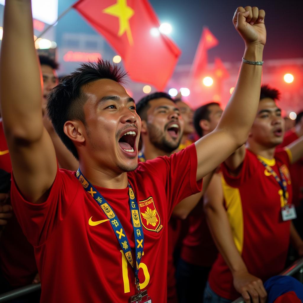 Vietnam Football Fans Celebrating