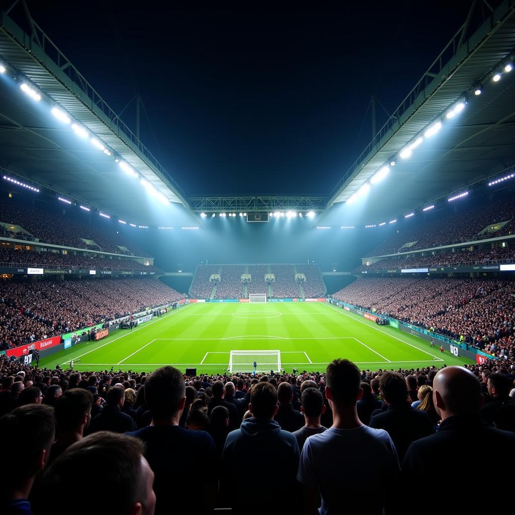 A packed stadium during a Vietnam football league match