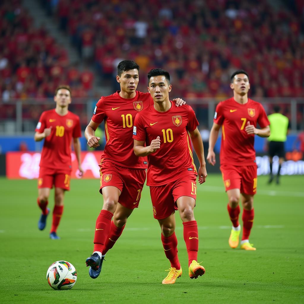 Vietnam National Football Team in Action