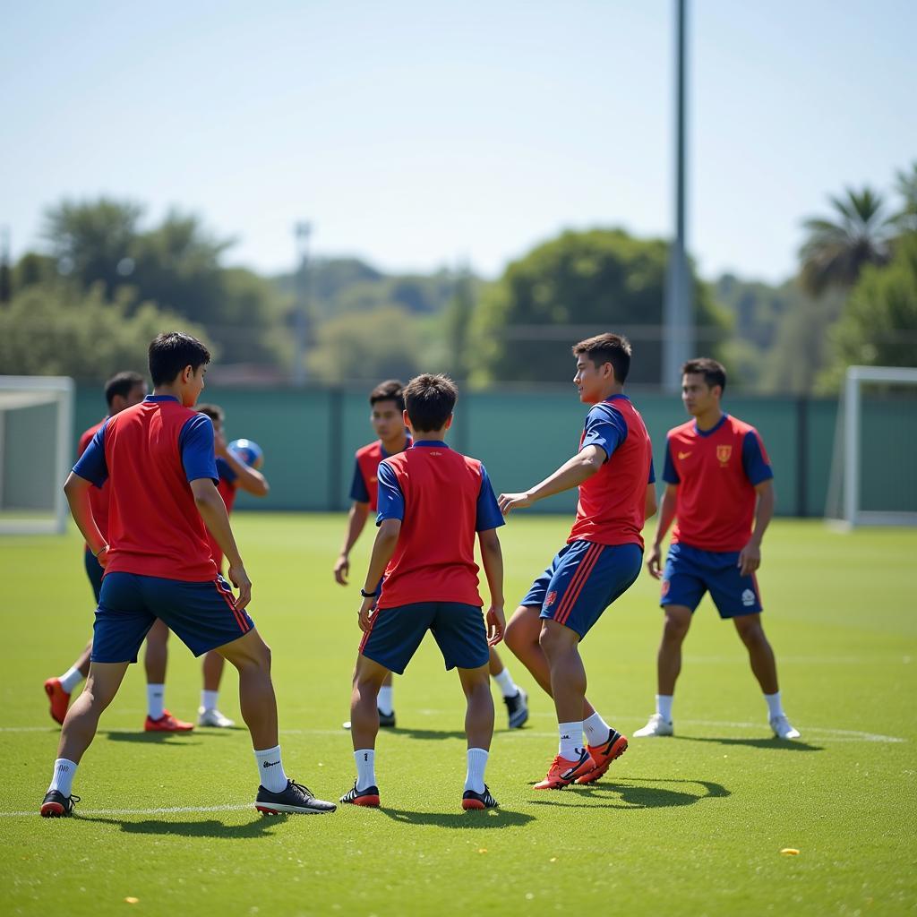 Vietnamese national team training session.