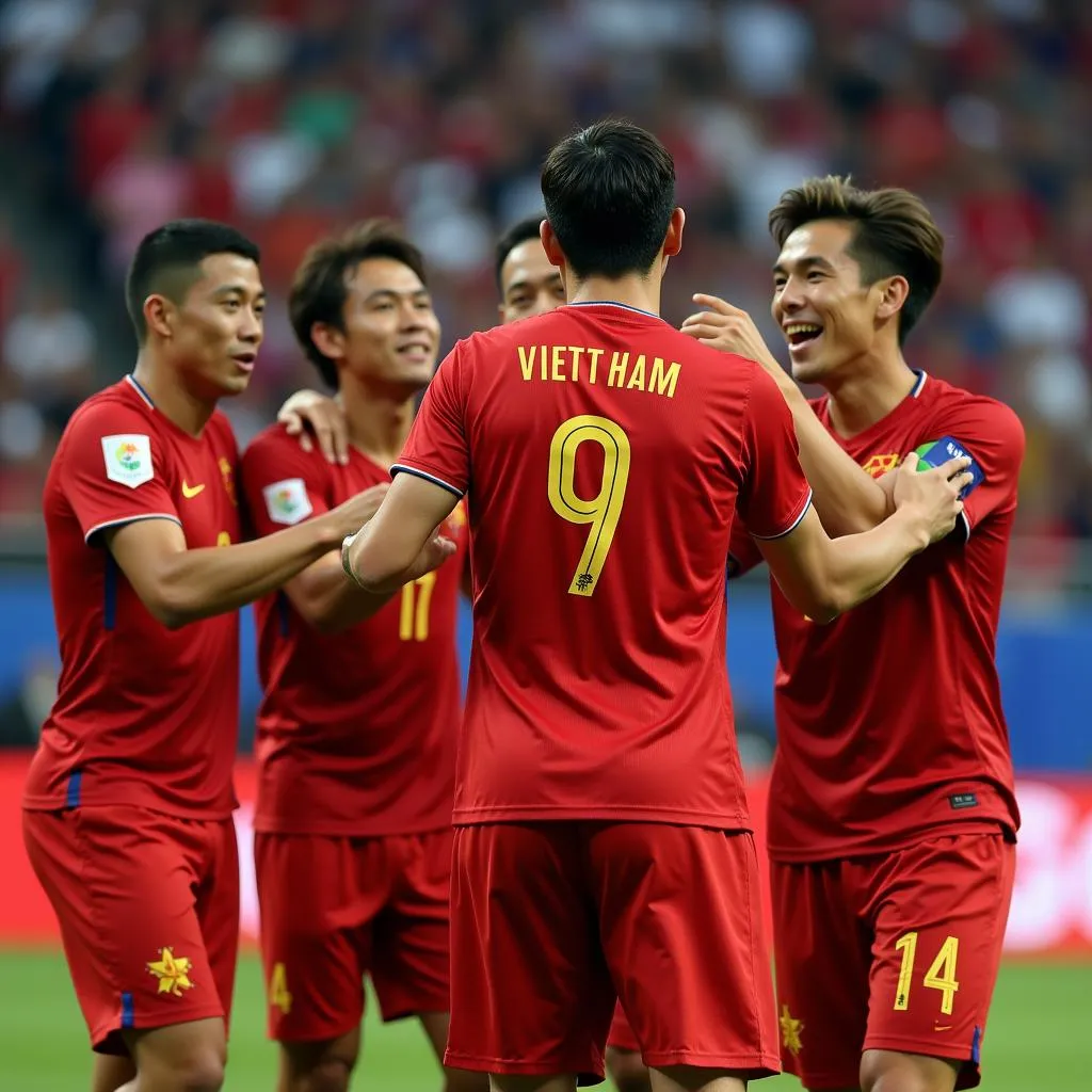 Vietnamese Player Celebrating a Goal