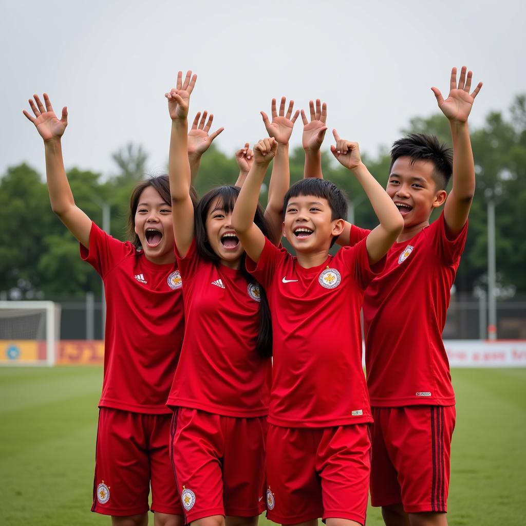 Vietnam U23 Players Celebrating a Goal