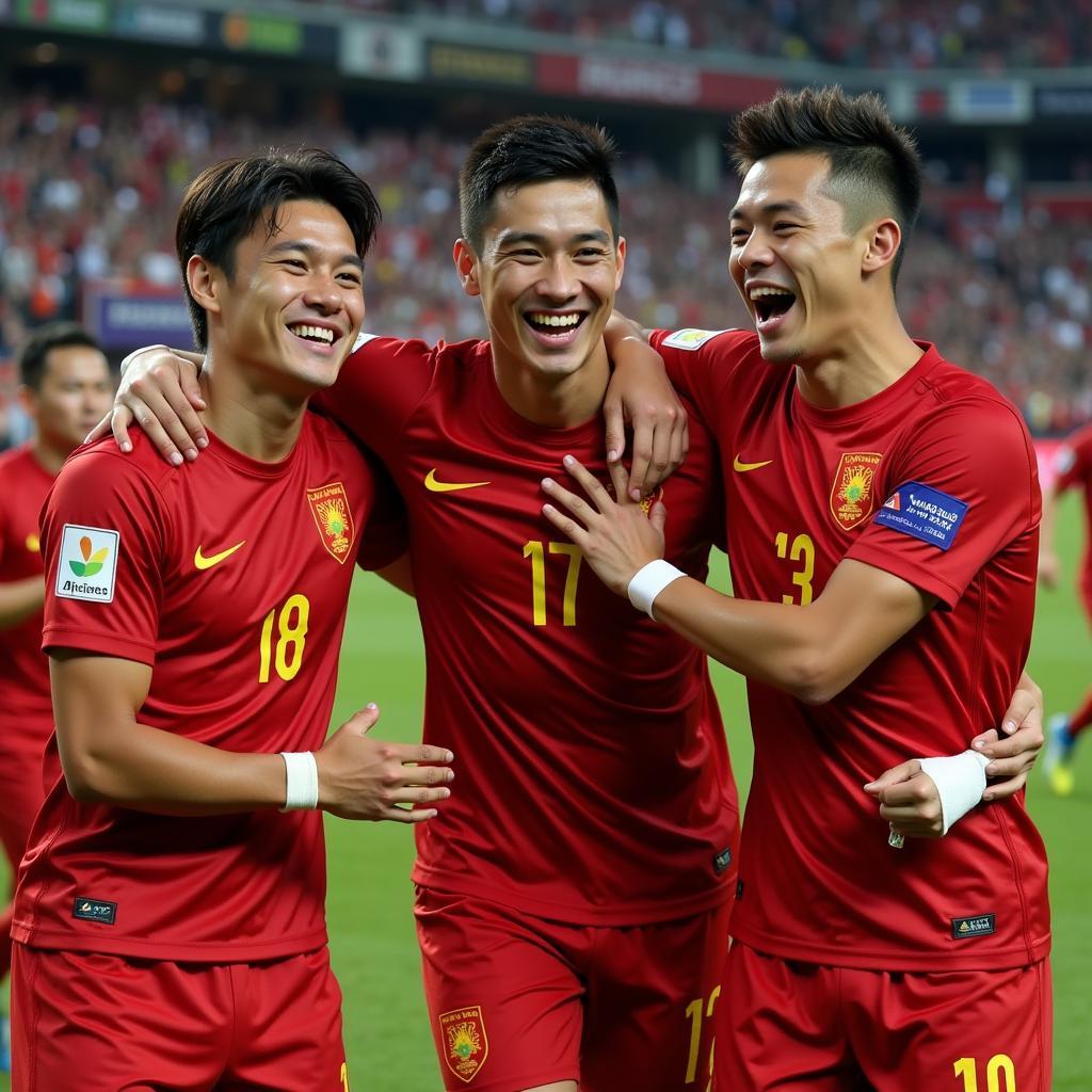 Vietnam U23 Players Celebrating Victory