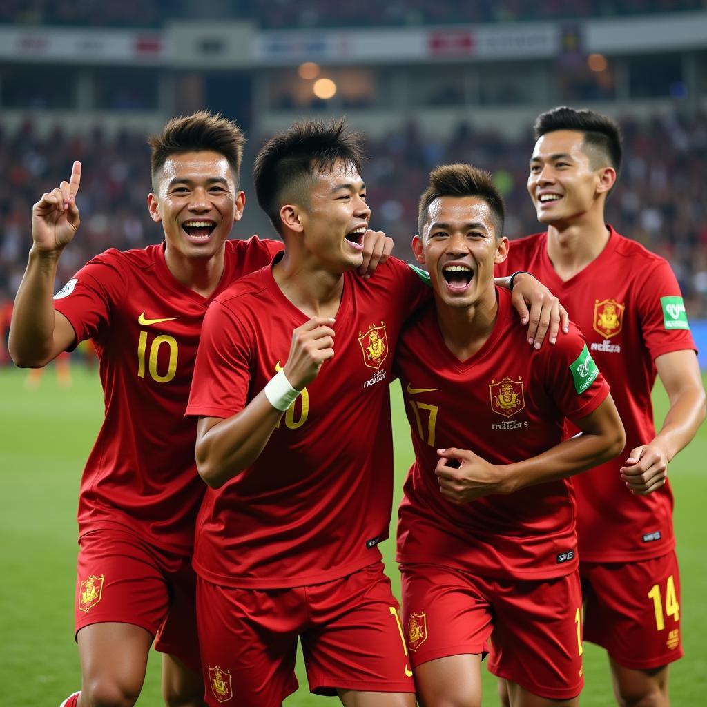 Vietnam U23 Players Celebrating Victory