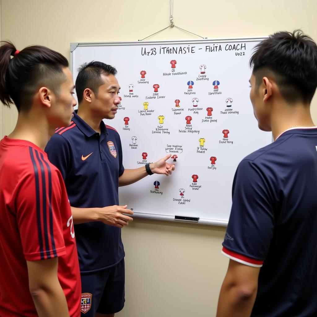 Vietnam U23 Coach Conducting Tactical Briefing