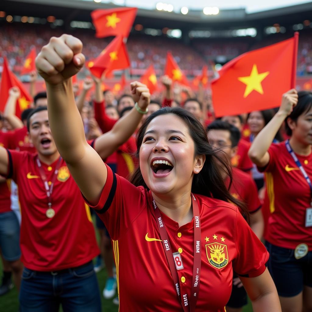 Vietnamese Fans Celebrating a Victory