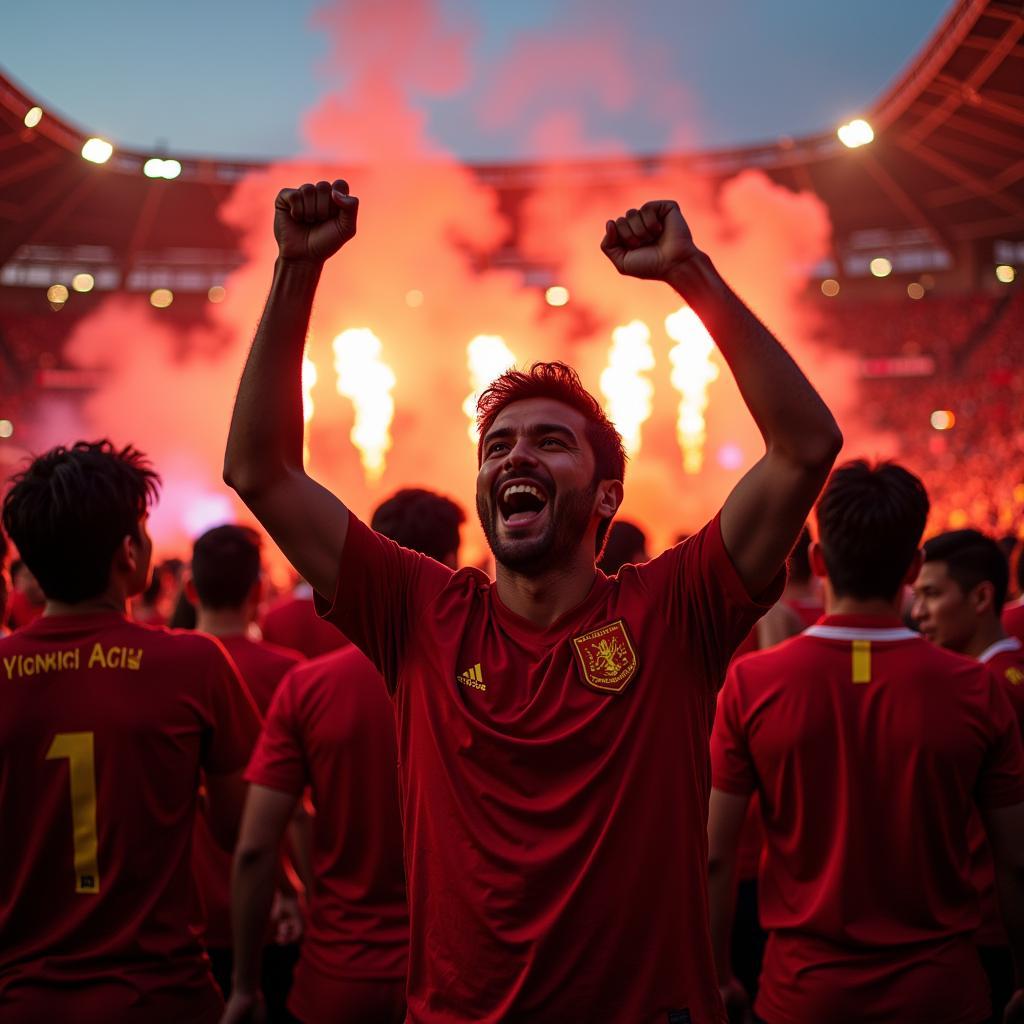 Vietnam U23 Fans Celebrating a Goal