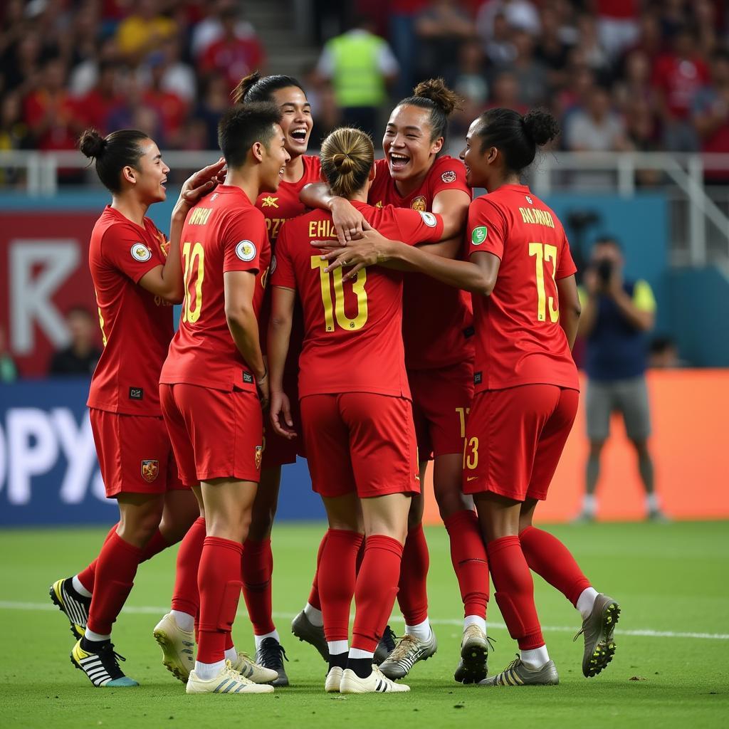 Vietnam U23 Squad 2020 Celebrating a Goal