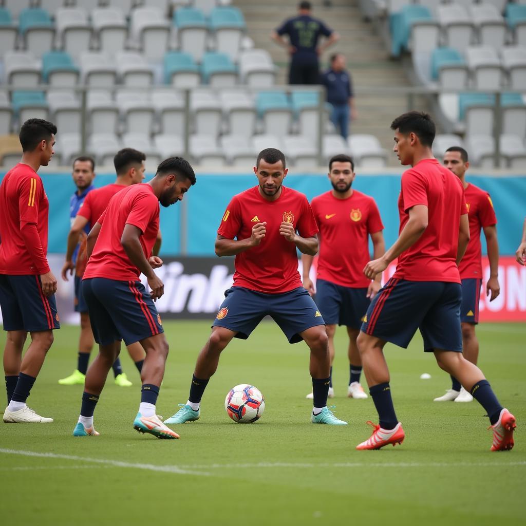 Vietnam U23 team during a training session