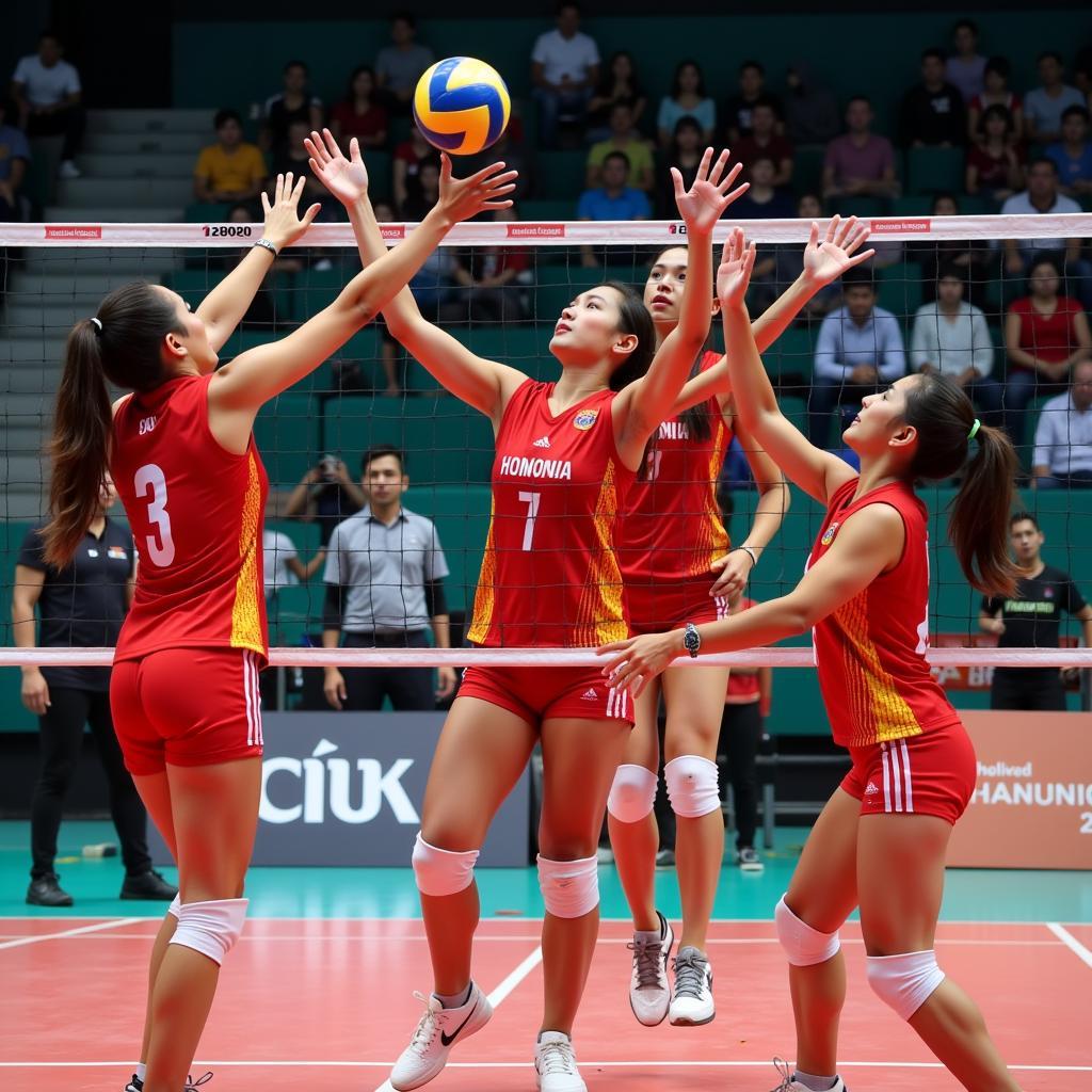 Vietnamese Volleyball Team in Action