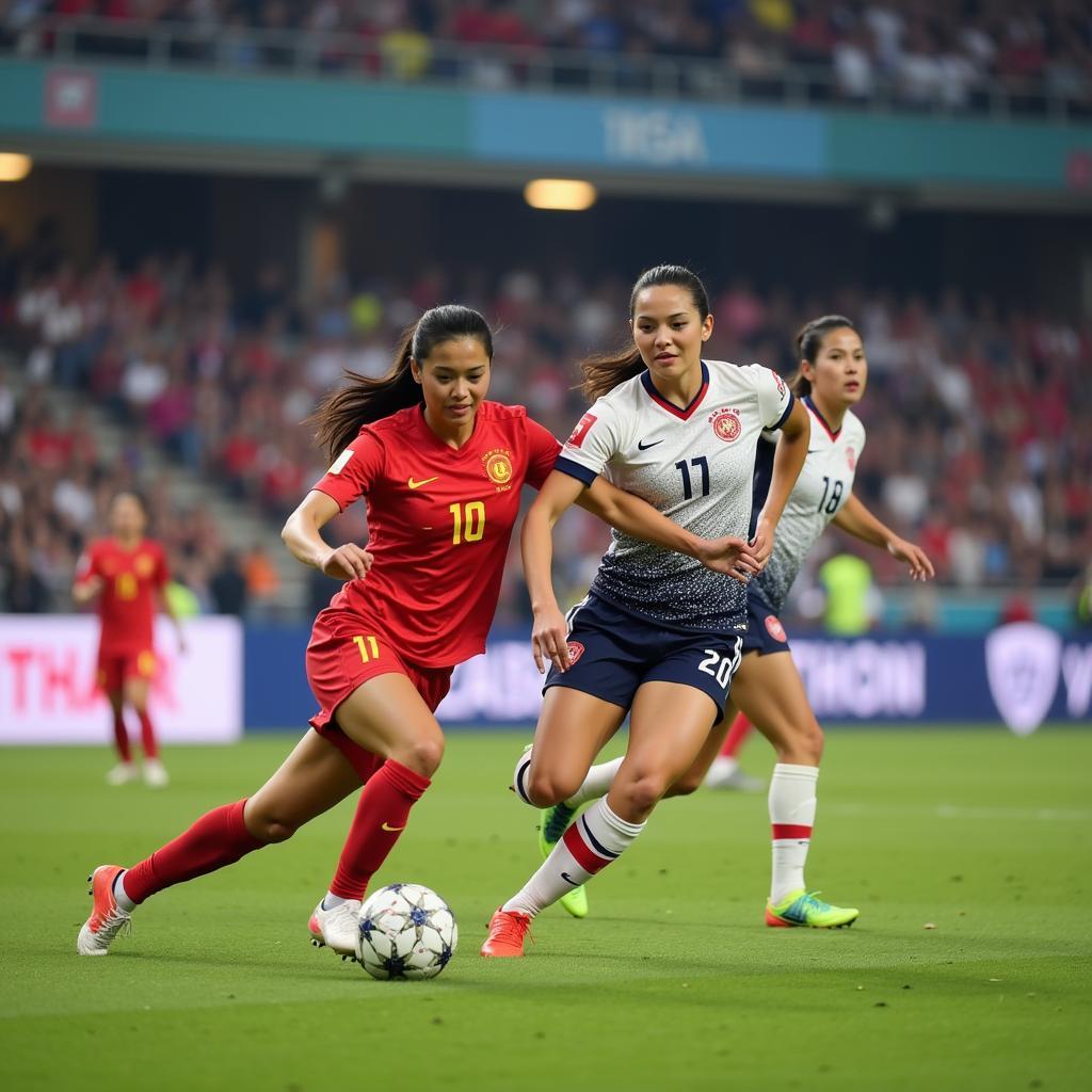 Vietnam Women's Football Match Action