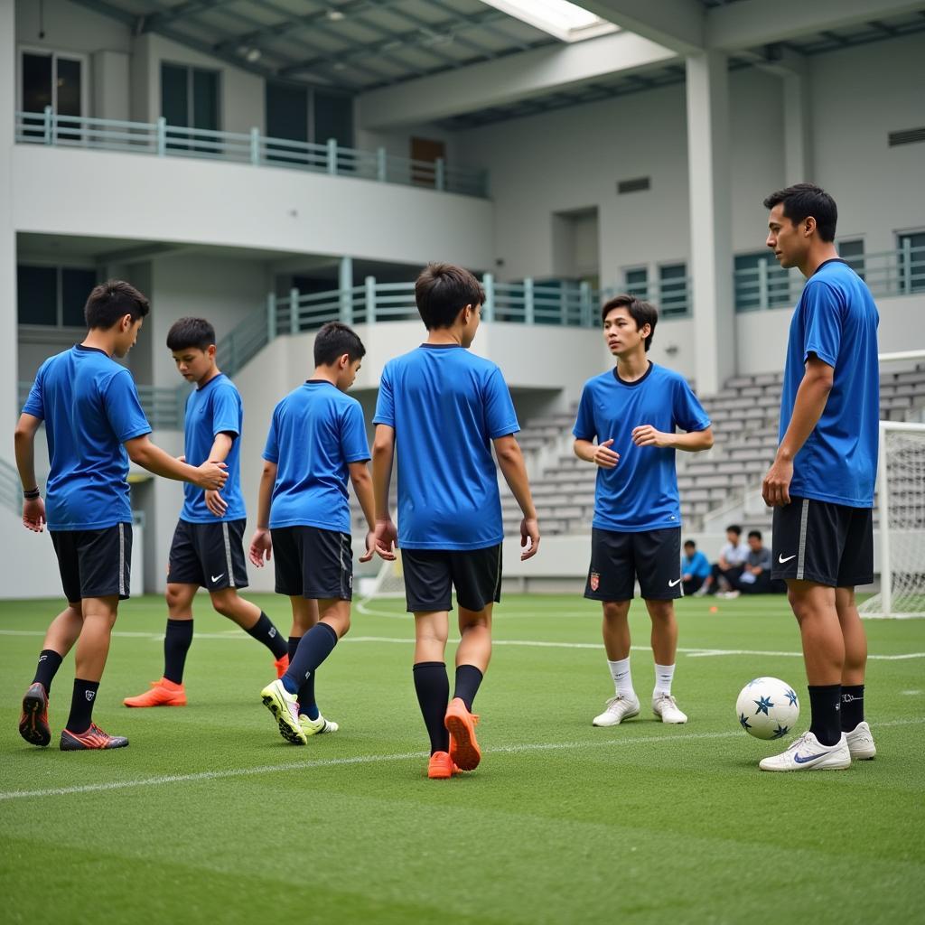 Young Vietnamese Footballers Training