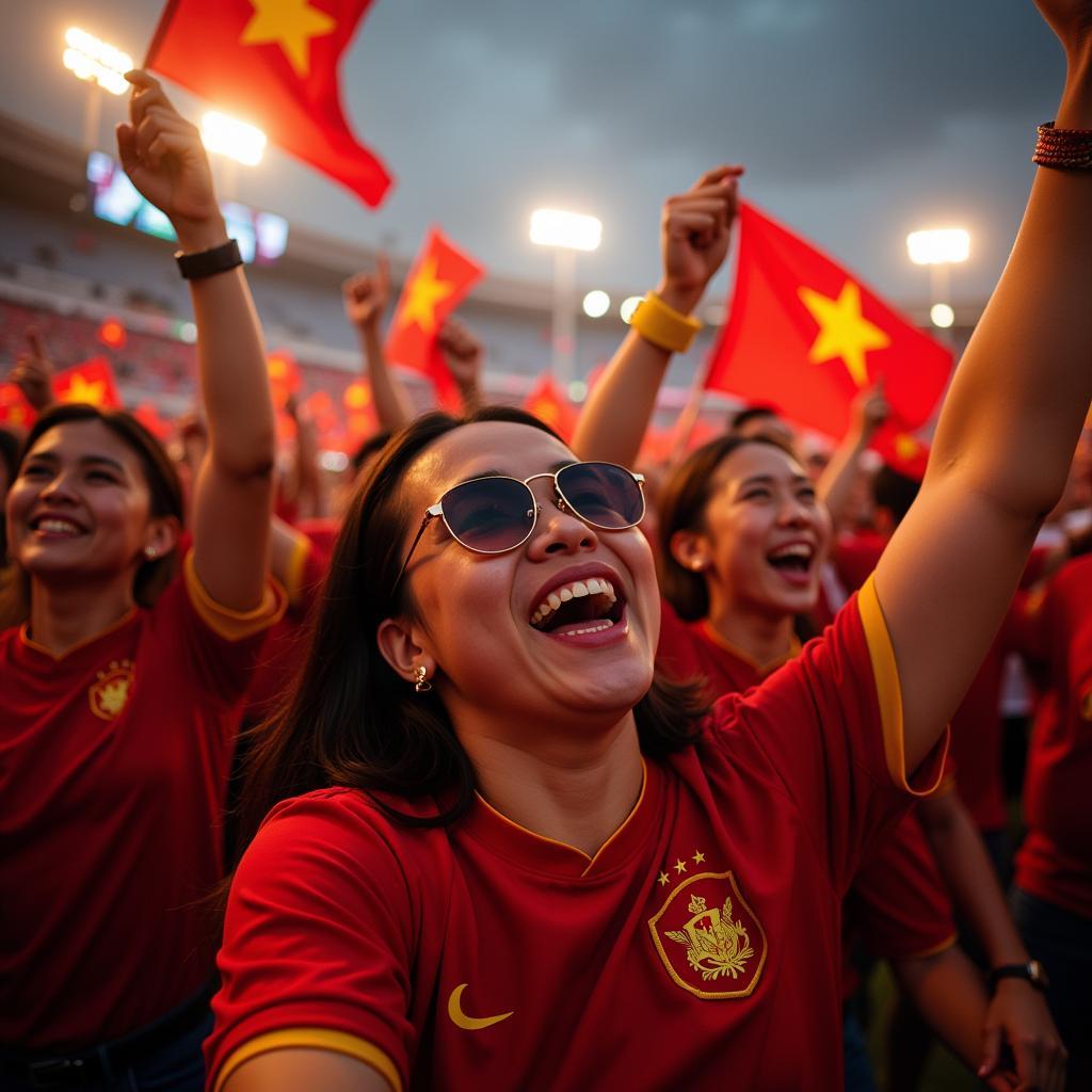 Celebrating Vietnamese Football Fans