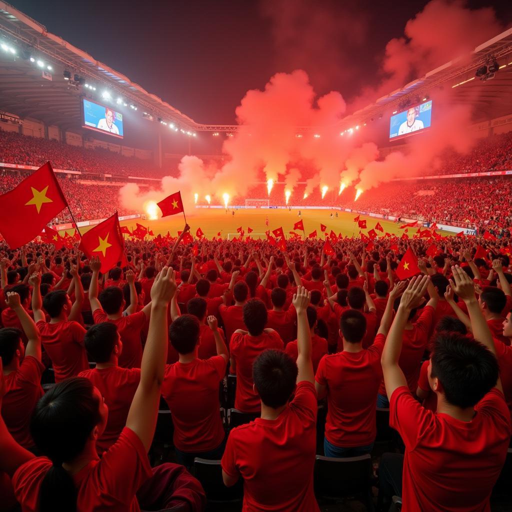 Vietnamese Football Fans Cheering