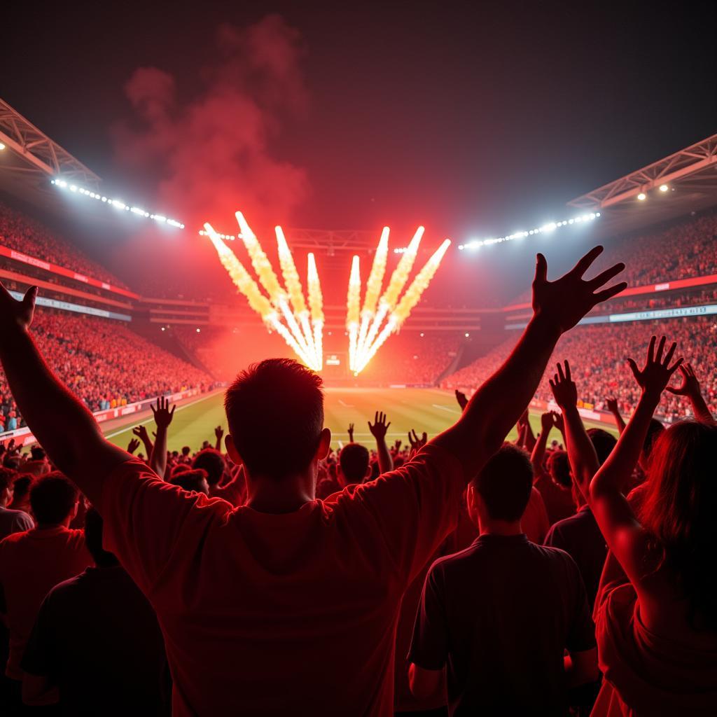 Vietnamese Football Fans Celebrating